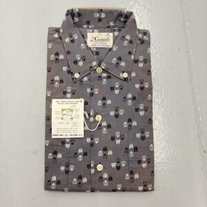 NOS Vintage 60s Norris Casuals Grey Theatrical Mask Shirt